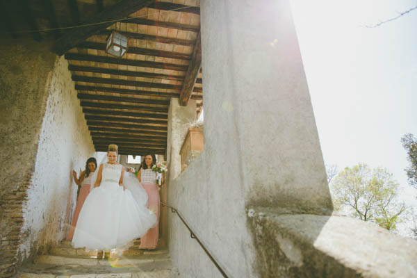 bride heading to the ceremony