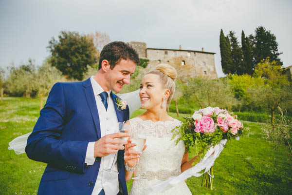 Italian wedding stylish couple's portrait