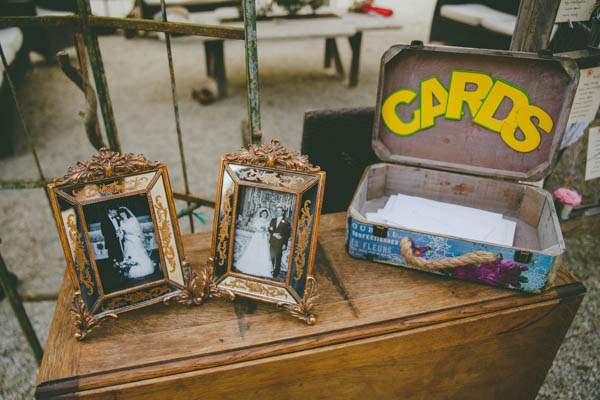 incorporating family photos into a wedding reception