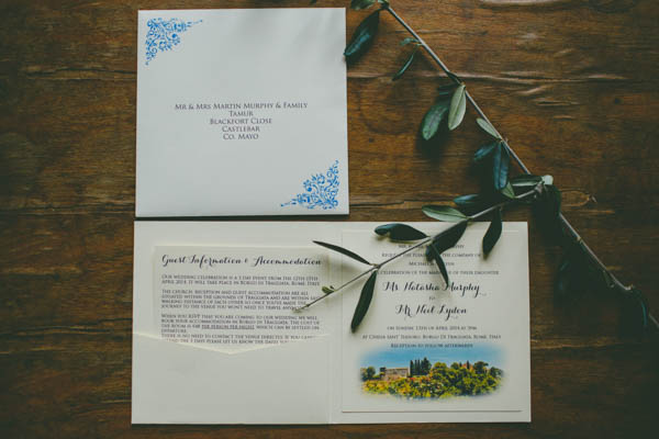 Italian inspired wedding invitations