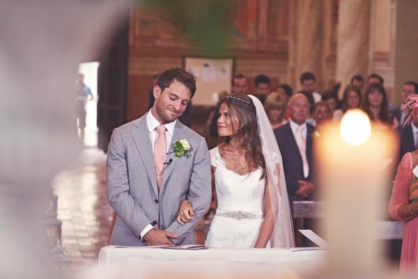 romantic Italian destination wedding church ceremony