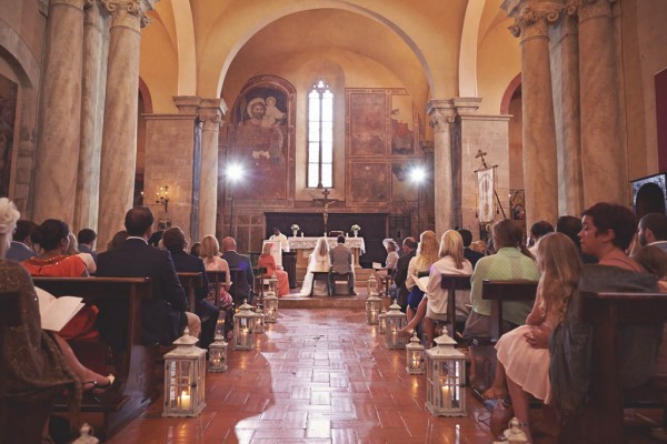 beautiful Italian destination wedding church ceremony