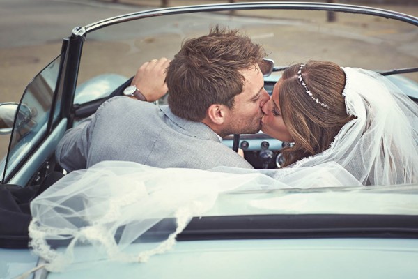 couple's portrait in convertible