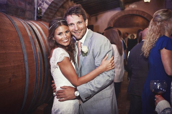 bride and groom at the reception