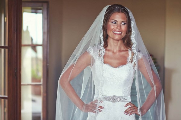 bridal portrait with veil