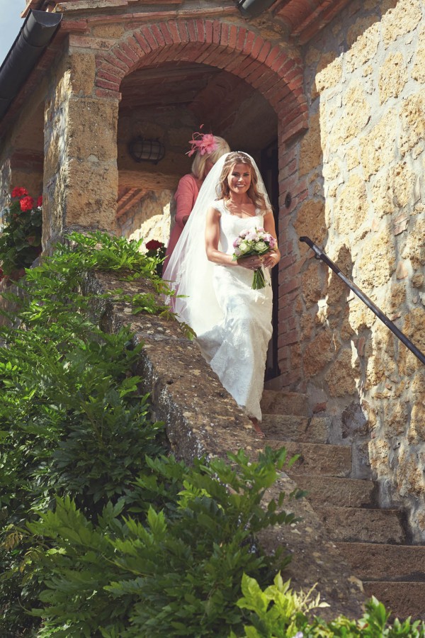 bride with her bouquet