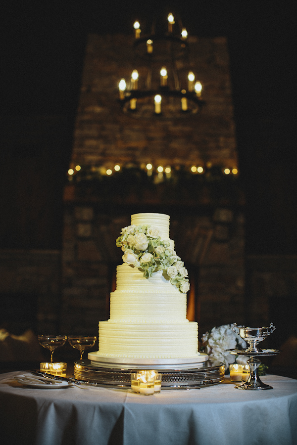 simple white wedding cake