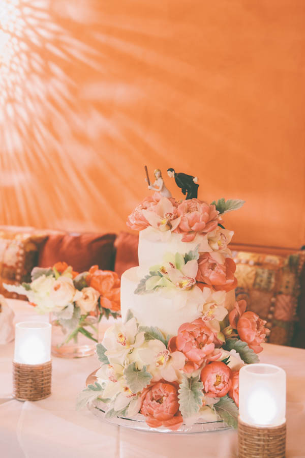 tropical floral cake