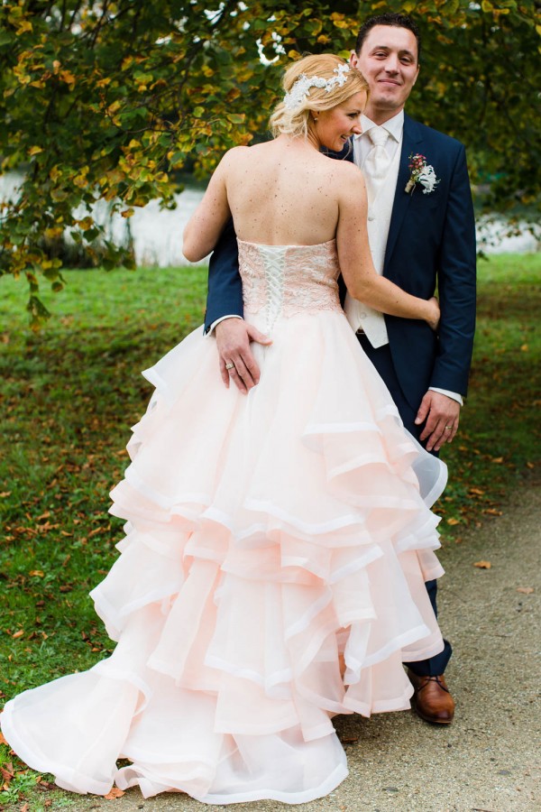 blush bridal gown