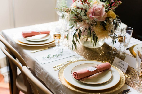 gold and blush styled shoot