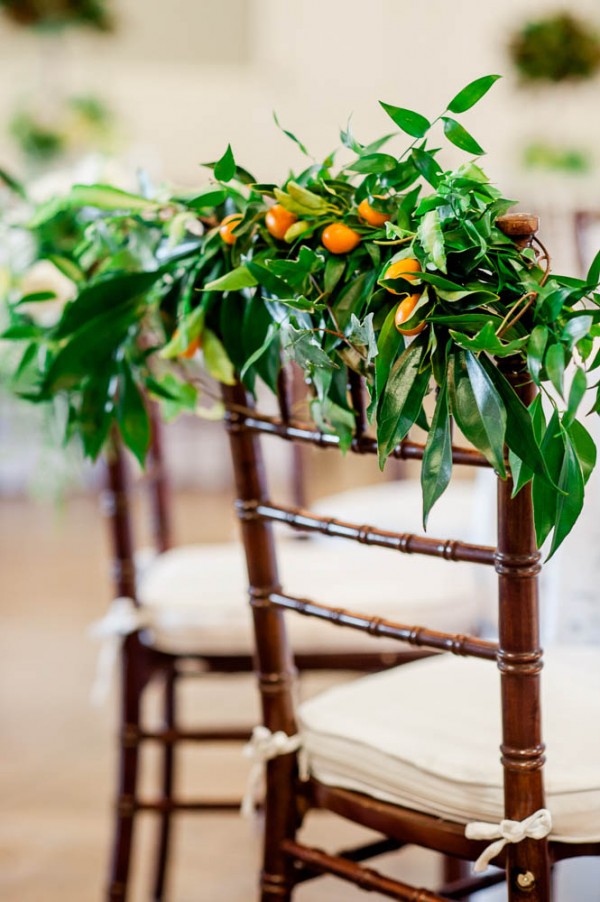 orange fruit wedding decor