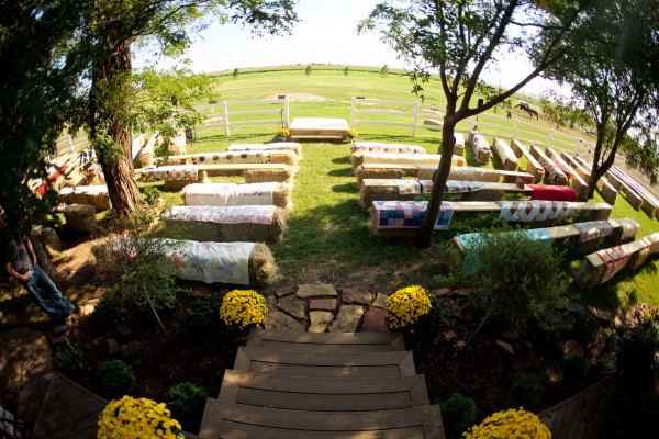 hay bale wedding ceremony