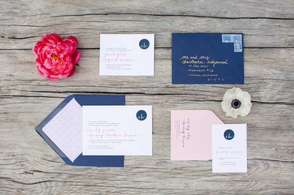 elegant preppy wedding invitations