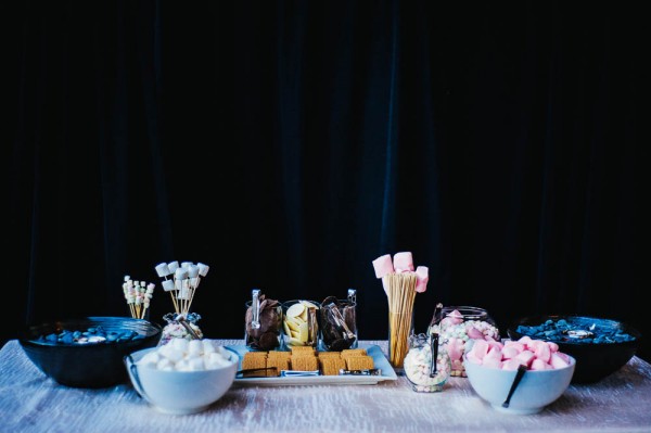 reception s'mores bar