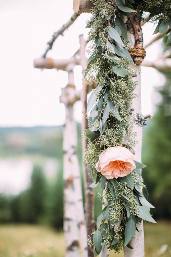 rustic wedding altar