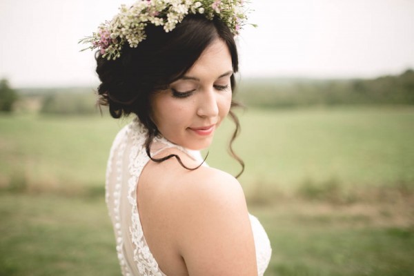 delicate sage and light pink floral crown