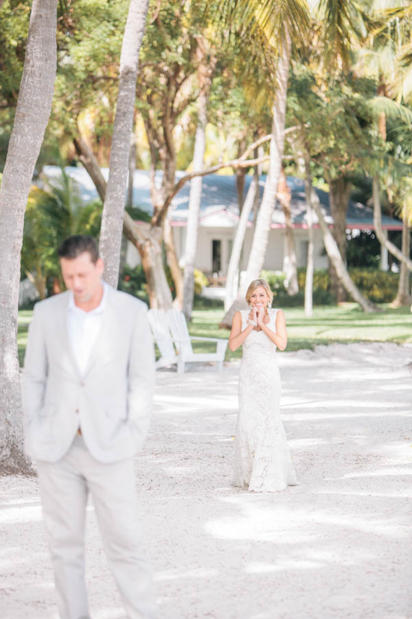 bride surprising groom with first look