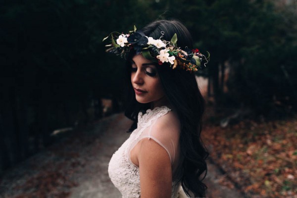 winter wedding flower crown