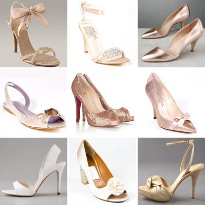 metallic bridal shoes