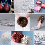Blue, Gray and Red Rainy Day Wedding Inspiration Board
