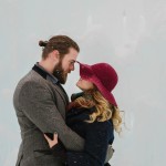 Snowy Couple Session at the Ice Castles of New Hampshire
