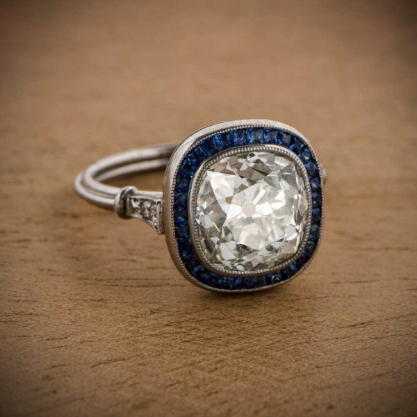Cushion-Cut-Diamond-and-Sapphire-Engagement-Ring-10253-Artistic-4-View