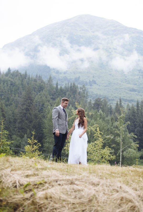 Understated Alaska Destination Wedding In Orange And Navy