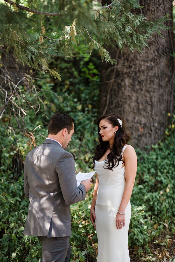 Chic Blue and White Wedding Overlooking Bass Lake | Junebug Weddings