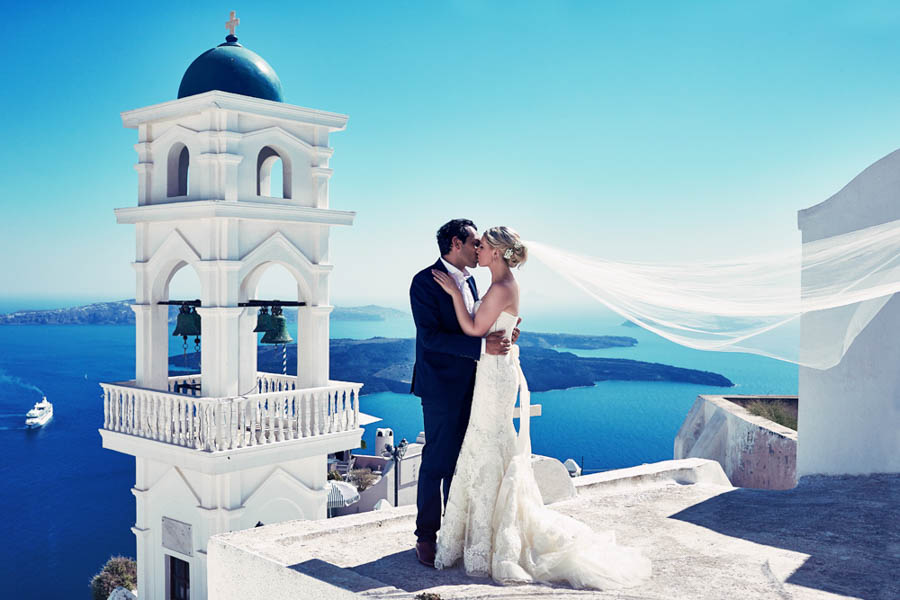 Elegant Santorini Wedding at Theros Wave Bar Junebug 