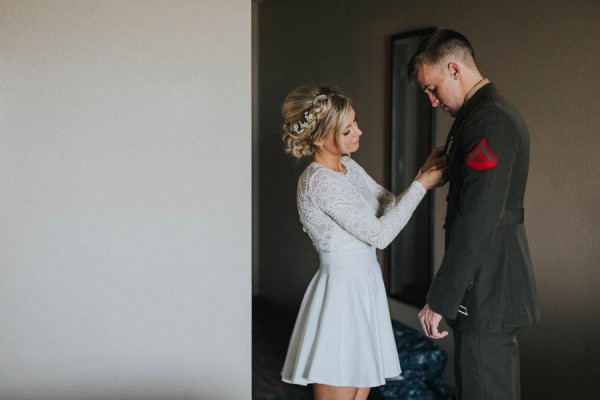 Vintage-Inspired Bride-Marine-Corps-Groom-Said-I-Do-Along-Pacific-Crest-Trail-16
