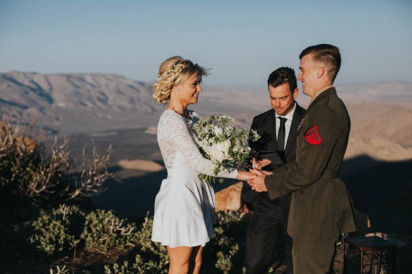 Vintage-Inspired Bride-Marine-Corps-Groom-Said-I-Do-Along-Pacific-Crest-Trail-28