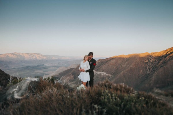 Vintage-Inspired Bride-Marine-Corps-Groom-Said-I-Do-Along-Pacific-Crest-Trail-3