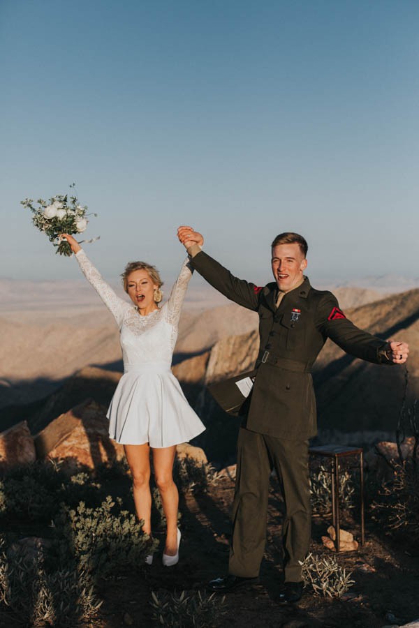 Vintage-Inspired Bride-Marine-Corps-Groom-Said-I-Do-Along-Pacific-Crest-Trail-38