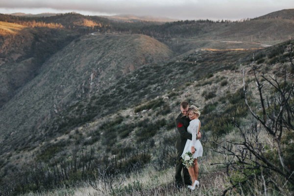 Vintage-Inspired Bride-Marine-Corps-Groom-Said-I-Do-Along-Pacific-Crest-Trail-42