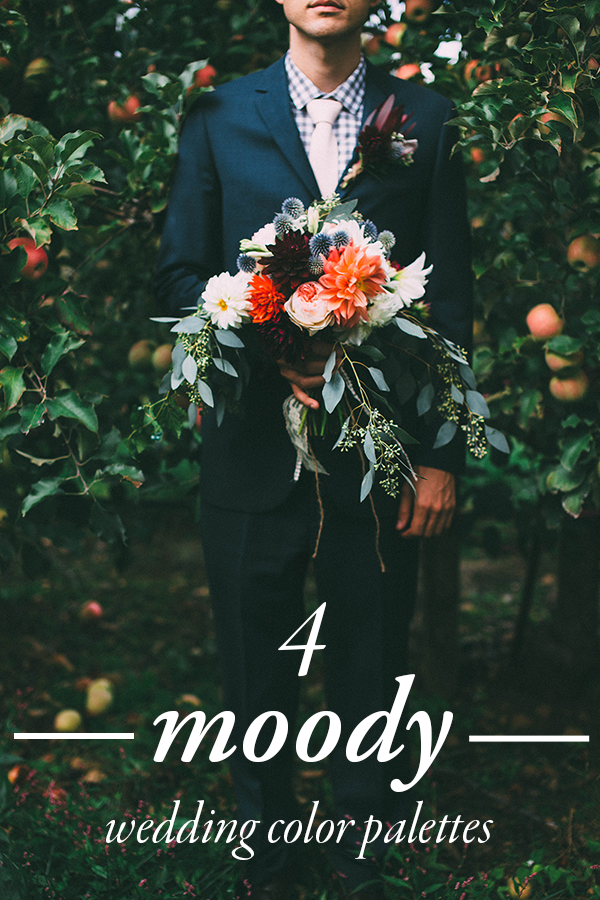 moody wedding color palettes