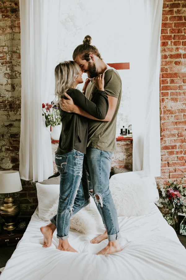 This Couple's Pillow Fight Photo Shoot is Fun, Flirty, and Full of