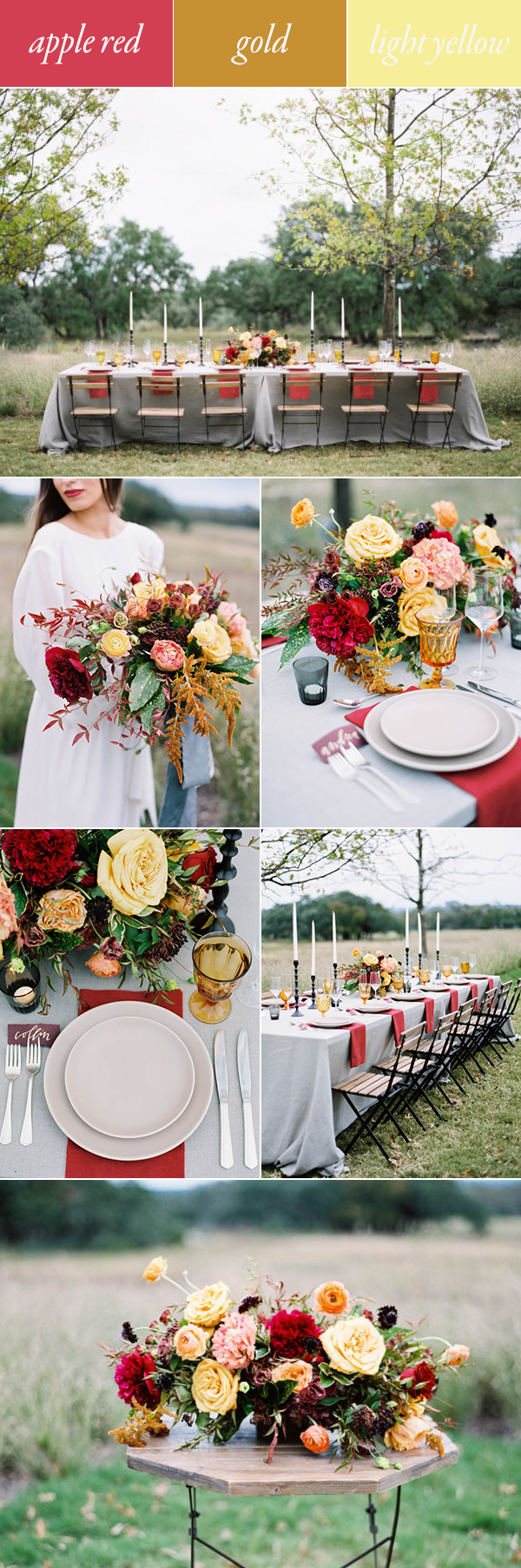 red gold yellow fall wedding color palette