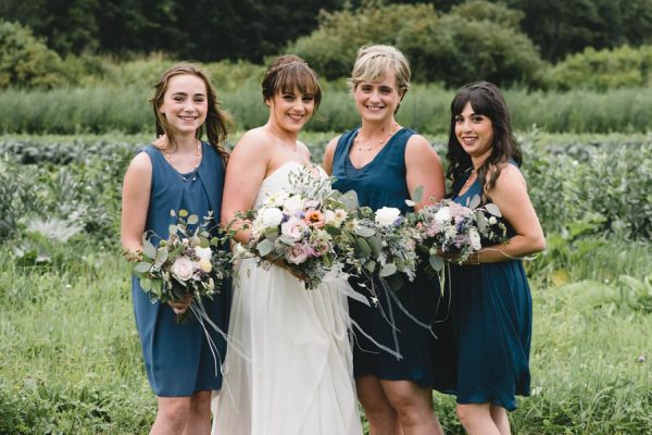 Cozy DIY North Arm Farm Wedding in Shades of Blue | Junebug Weddings