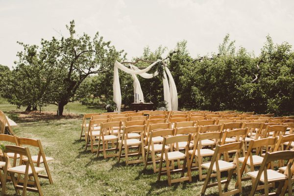 Baby Blue Michigan Wedding on an Apple Orchard | Junebug Weddings