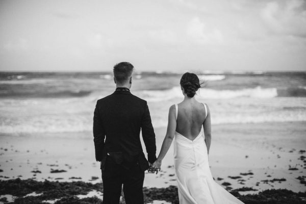 Black and shop white beach wedding