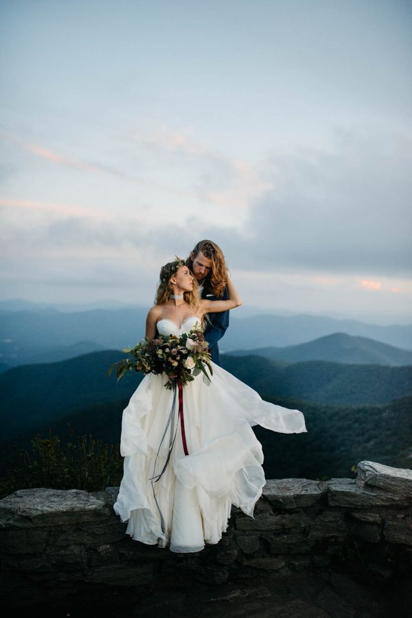 Organic Mountaintop Elopement Inspiration in the Blue  