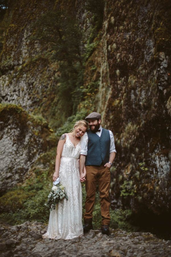 Whimsical And Heartfelt Wahclella Falls Elopement Junebug Weddings