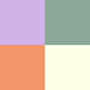 Lavender, Sage Green, Ivory, Peach