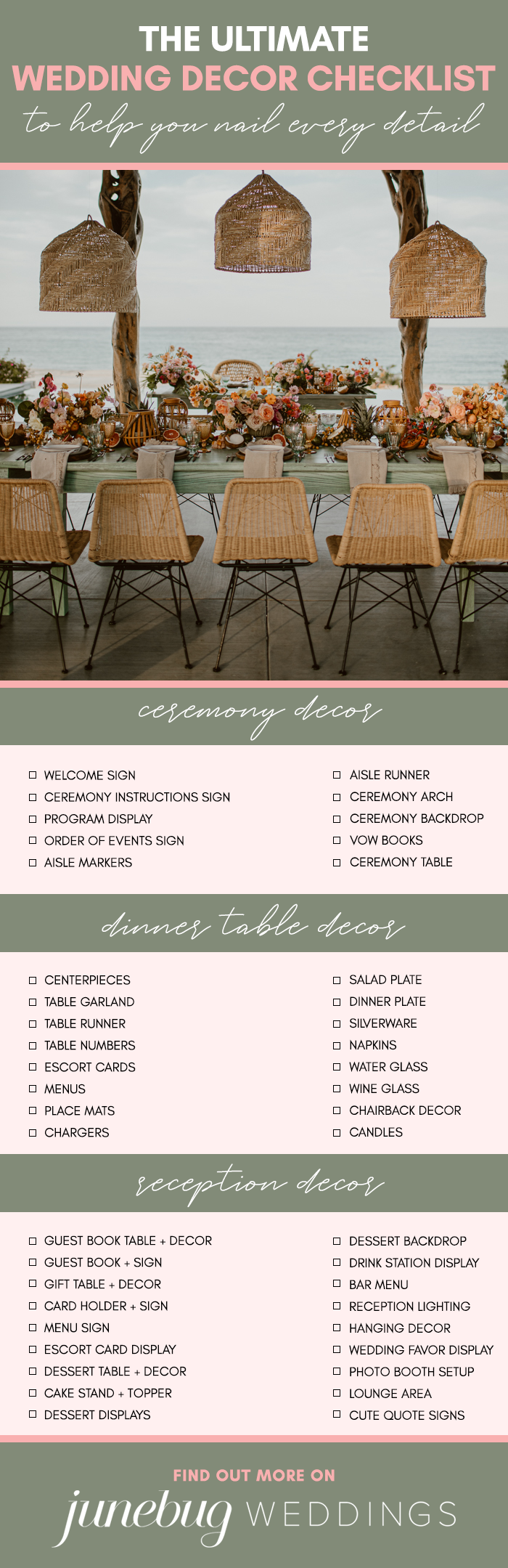 Use This Wedding Decor Checklist To Help You Nail Every Detail