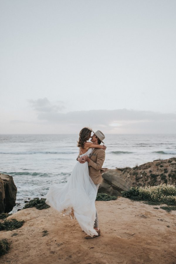 Barefoot Seaside Sunset Cliffs Wedding In San Diego