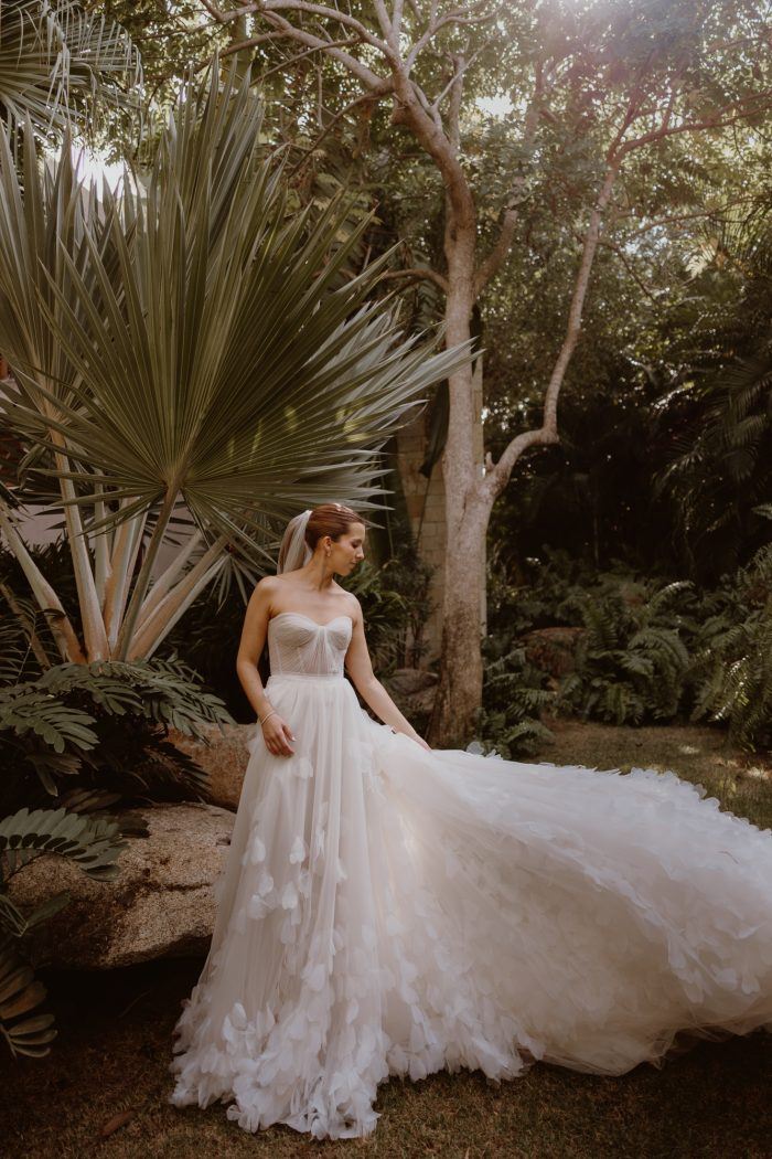 bridal portrait with greenery