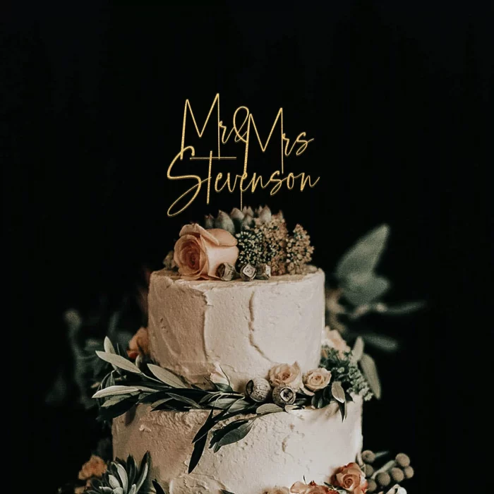 Silhouette Wedding Cake Topper | Personalized Bride & Groom & Pets/Dog -  designLEE Studio