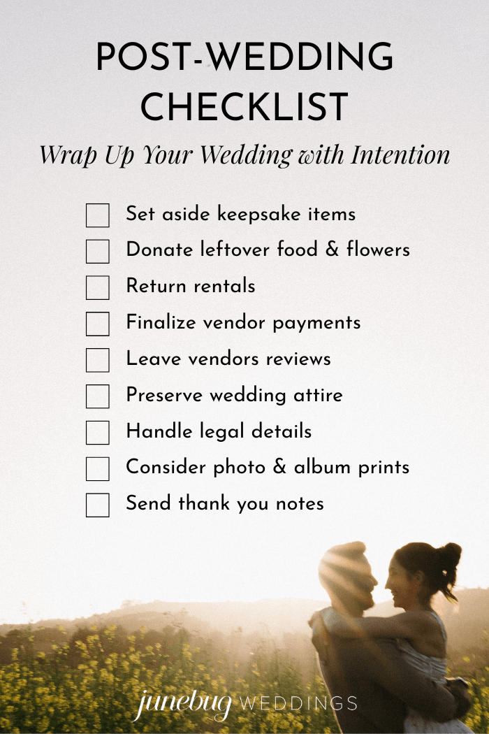 post wedding checklist 