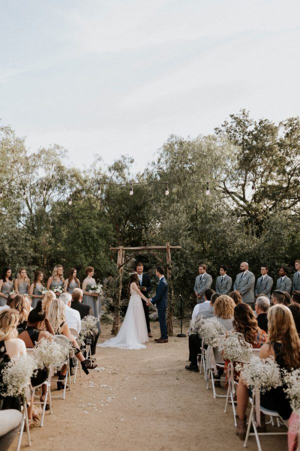 Elegant Dusty Blue Farm Wedding at Terra Madre Gardens | Junebug Weddings