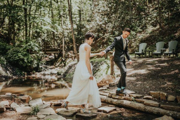 Eclectic Diy North Carolina Wedding At Watershed Cabins Resort